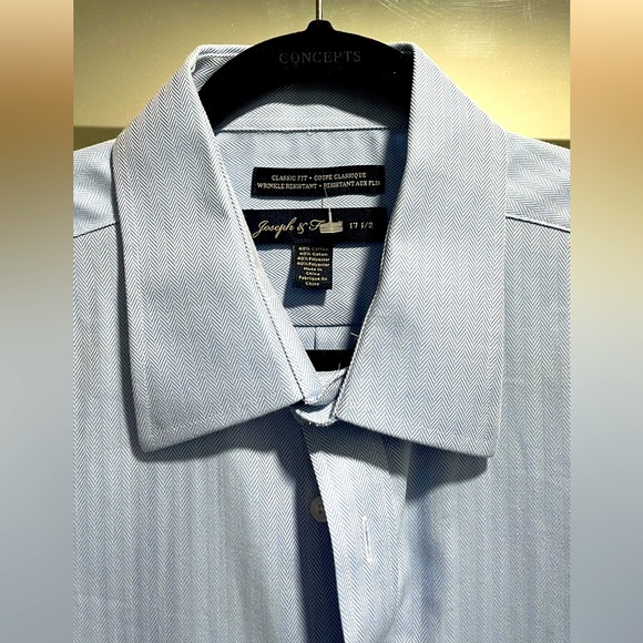 Joaseph & Feiss button up short-sleeve  shirt in light blue. - Picture 3 of 4